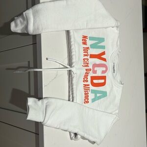 NYCDA white crop sweatshirt